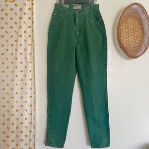 Vintage Express EXP Green Jeans USA Made High Rise 90s Denim Size 9